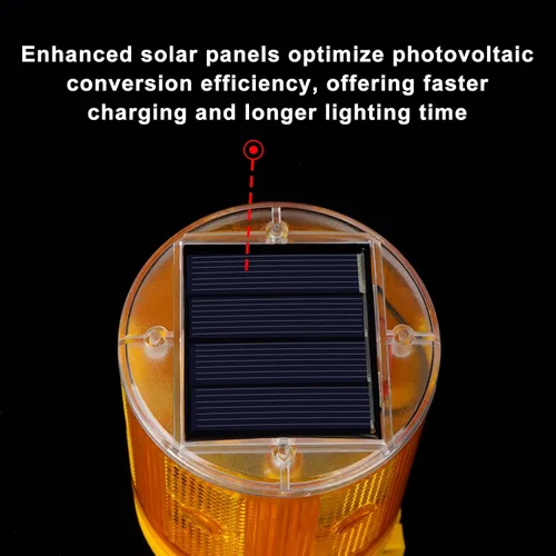 Vista 6 de Aolyty Luz LED solar estroboscópica de advertencia para construcción, seguridad en carretera, barricada, tráfico, señal de vehículo, lámpara
