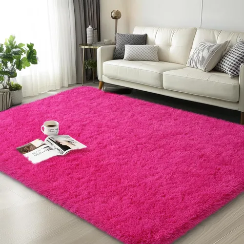 Vista 78 de Mugorn - Alfombras suaves y esponjosas de 2 x 3 pies para el hogar, alfombra pequeña con 4 mallas antideslizantes, color negro, 2 x 3 pies