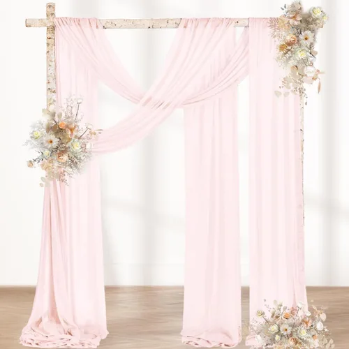 Vista 6 de MLMW Tela de Drapeado para Arco de Boda 1 Panel 29" x 20 Pies Tela Transparente Negra Cortinas de Telón de Fondo para Arco de Boda Cortinas Negro