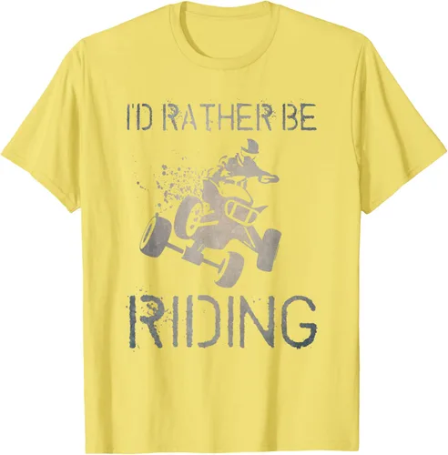 Vista 42 de Camiseta gráfica I'd Rather Be Riding ATV Quad Racing Rider de 4 ruedas, Negro