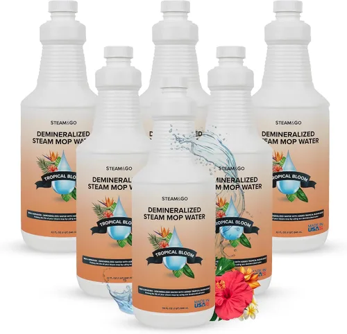 Vista 8 de Steam & Go Solución de limpieza de agua desmineralizada para limpiadores de vapor de pisos y superficies múltiples, compatible con todas las mopas