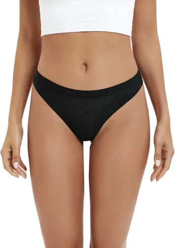 Vista 2 de SweetSnow Paquete de 10 tangas sin costuras para mujer conjunto de ropa interior transpirable sin costuras