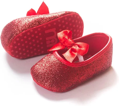 Vista 4 de Mocasines para bebé de princesa brillante Mary Jane vestidos zapatos de primera calidad ligeros suela suave zapatos para cuna zapatos para niños