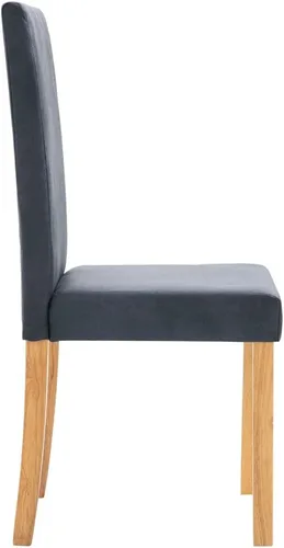 Vista 6 de Dining Chair Set of 2, Gray Faux Suede Leather, Solid Wood Frame, Comfortable Seating for Dining Room