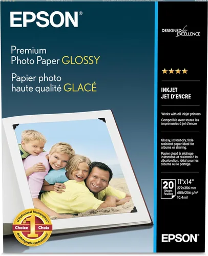 Vista 6 de Papel para fotografía Epson de calidad prémium, brillante, Blanco