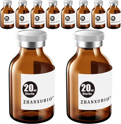 Vista 18 de Frascos estériles vacíos con puerto de inyección autosellante y tapa de plástico de aluminio, paquete estéril (1ml transparente 10 piezas)