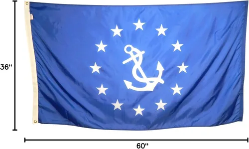 Vista 2 de Commodore - Bandera náutica – Bandera de nailon duradera para todo tipo de clima, fabricada en Estados Unidos (2 x 3 pies)