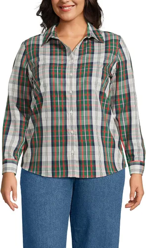 Vista 16 de Lands' End - Camisa de manga larga de cordón Pinwale para mujer