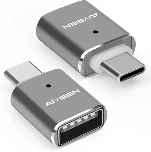 Vista 8 de Adaptador USB C a USB (paquete de 2), USB C macho a USB 3.0 hembra adaptador OTG convertidor compatible con MacBook Pro 2019/2018/2017, MacBook Air