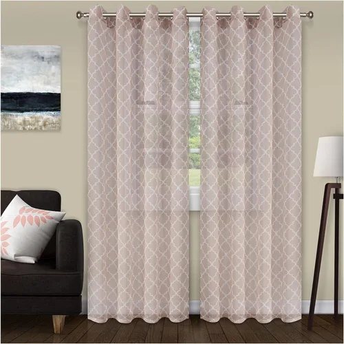 Vista 18 de Superior Cortinas de jacquard en cascada metálicas, detalles de ventana, sólidas, texturizadas, modernas, de transición, estilo tradicional