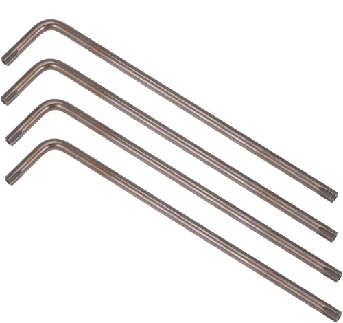 Vista 9 de uxcell T6 Anti manipulación Torx Star Key Bit Llave, forma de L 2.68 pulgadas brazo largo, acero S2 4 piezas