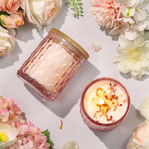 Vista 4 de Paquete de 2 velas aromáticas de rosas para decoración del hogar