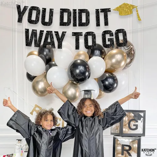 Vista 6 de Decoraciones de graduación 2026 Cartel de graduación 2026 con purpurina «You Did It» – Cartel grande de 10 pies Cartel de camino a ir