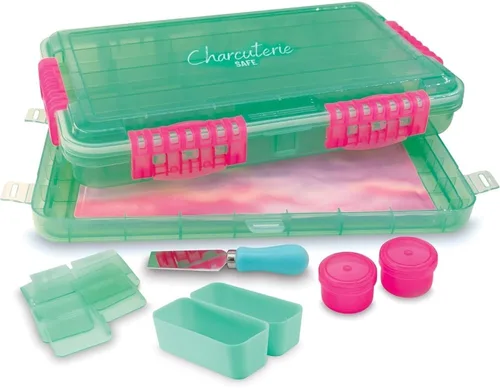 Vista 10 de SubSafe Caja fuerte para charcutería, sin BPA, tabla de embutidos segura para alimentos con tapa y asa, organizador portátil de bandeja