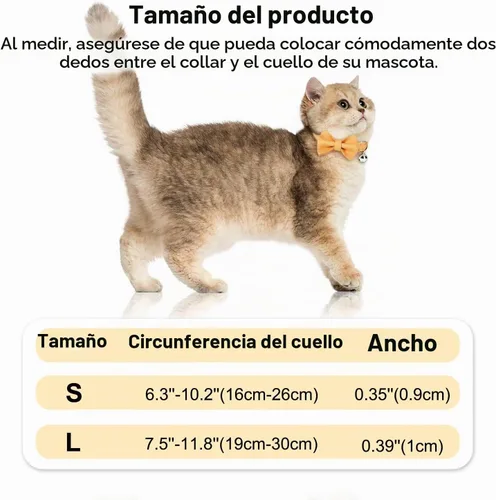 Vista 6 de Collar de gato personalizado con placa de nombre, collares ajustables de nailon resistente para identificación de gato con campana, personaliza