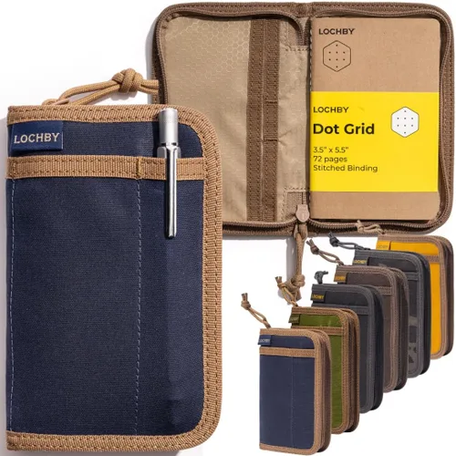 Vista 52 de LOCHBY® Carpeta Field A5 Cubierta de carpeta de 6 anillas Lona encerada resistente al agua Diseño plano Sistema A5 apto para recargar