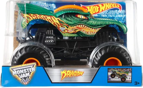 Vista 3 de Auto a escala Hot Wheels Monster Jam Dragon, escala 1: 24