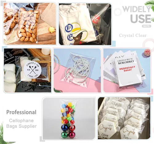 Vista 5 de Bolsas de celofán de 2 x 3 pulgadas, bolsas de celofán transparentes autoadhesivas de plástico resellable, bolsa de plástico de celofán para aretes