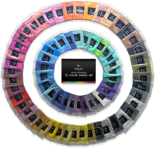Vista 11 de Rolio Pigmento de color nacarado en polvo de mica de alta calidad, juego de arte para resina epoxi, para fabricación de jabón, esmalte de uñas