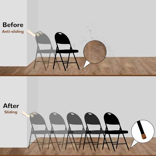 Vista 4 de 36 piezas de tapas para patas de silla plegables de 7/8 pulgadas, tapas de extremo de silla de plástico resistente, deslizadores de muebles que