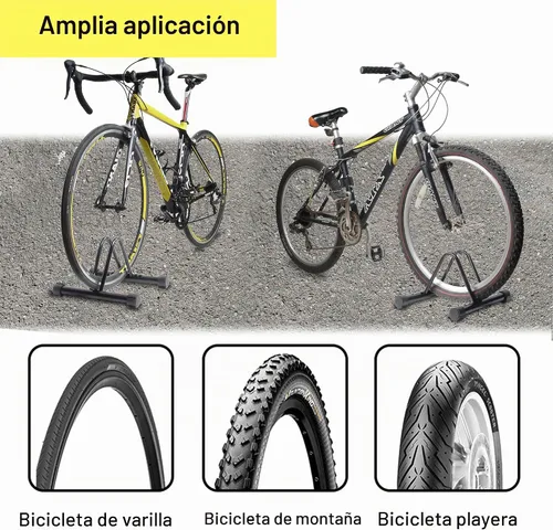 Vista 2 de Soporte de bicicleta para bicicletas de montaña y carretera, soporte ajustable para bicicletas de bicicleta para interiores y exteriores, resistente