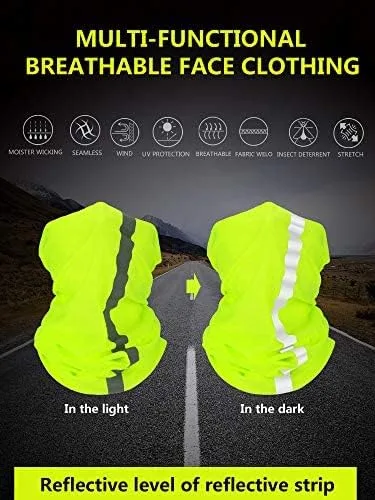 Vista 3 de SATINIOR 8 piezas de polaina reflectante para el cuello para hombre, pasamontañas de ciclismo, máscara facial, bandana para el sol para hombre