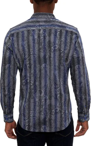 Vista 6 de Robert Graham Camisa tejida de manga larga de la Vía Láctea para hombre