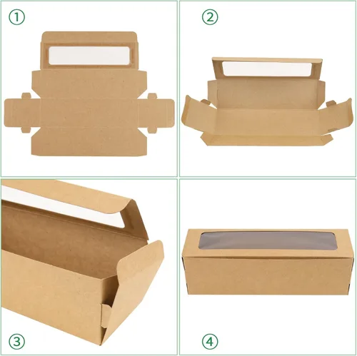 Vista 6 de NPLUX - Paquete de 25 cajas de macarrones para 5-7 macarrones, fresas, cajas de embalaje con cinta para regalos dulces, regalos de graduación