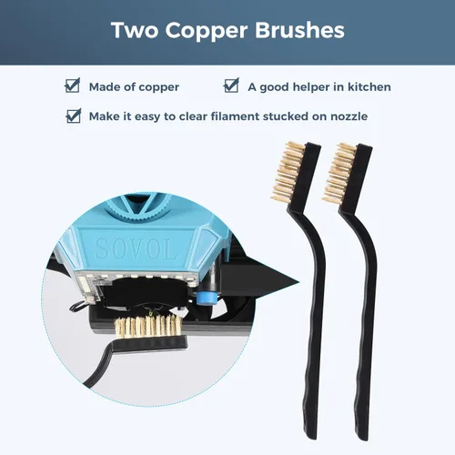 Vista 6 de Kit de herramientas de impresora 3D Sovol, 17 piezas de accesorios para impresora 3D con herramienta de limpieza de boquilla extrusora de tamaño L