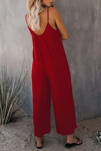 Vista 2 de Happy - Overol casual sin mangas con pantalones elásticos y bolsillos para mujer