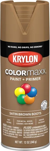 Vista 45 de Krylon K05554007 COLORmaxx Pintura en aerosol y base para uso en interiores y exteriores, color almendra satinada, 12 onzas (paquete de 1)