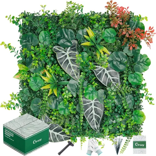 Vista 10 de Grooy Paneles Enrollables de Boj, Pared de Césped 20"x20" (6 PCS), Fondo de Césped, Pantalla de Privacidad, Decoración de Pared Verde Protegida