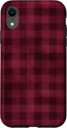 Vista 23 de Funda para iPhone 13 Pro Max Pretty Fall Otoño Burdeos Búfalo a cuadros