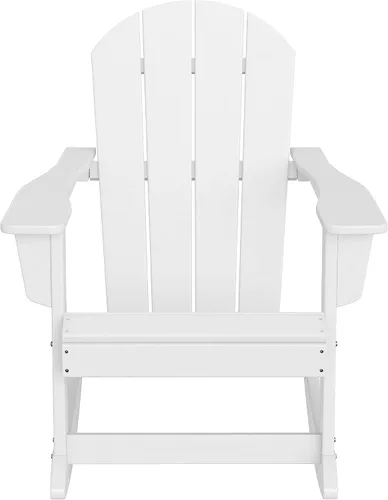 Vista 196 de WestinTrends Silla mecedora Malibu de poliéster para exterior/patio Adirondack, Negra