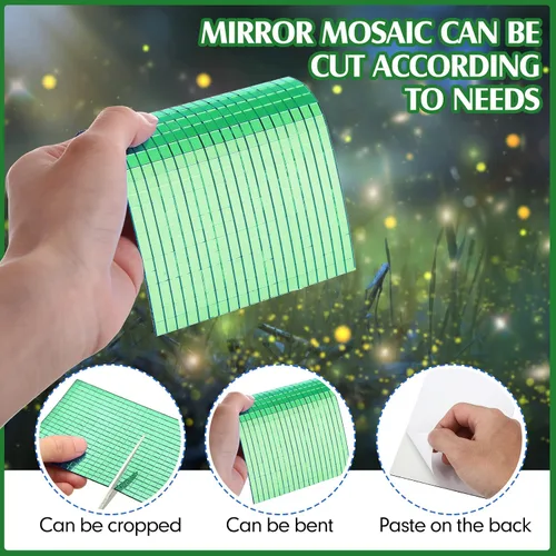 Vista 3 de Azulejos de mosaico autoadhesivos para proyectos de manualidades, 0.197 x 0.197 in (verde, 7200 piezas)