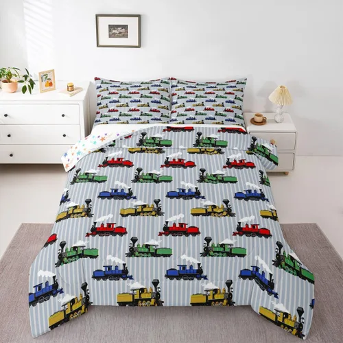 Vista 34 de Feelyou Juego de ropa de cama con diseño de arco iris, juego de edredón para niños, niñas, decoración de notas musicales, edredón de microfibra