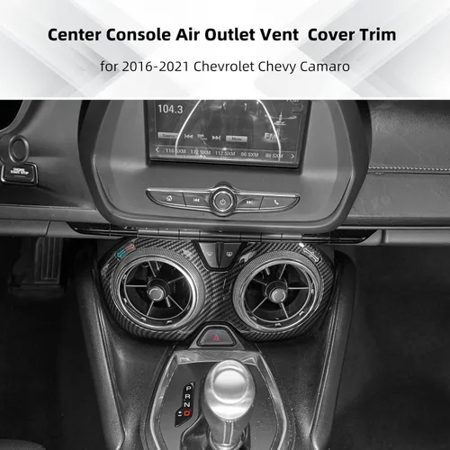 Vista 5 de Cubierta de ventilación de salida de aire de fibra de carbono, accesorios interiores compatibles con Chevrolet Chevy Camaro 2016-2026