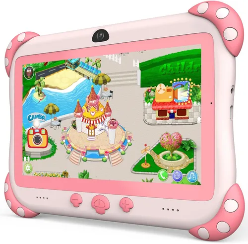 Vista 10 de YINOCHE Tablet infantil de 7 pulgadas con funda, tabletas WiFi para niños, tableta Android para niños, almacenamiento de 32 GB, cámara doble, funda