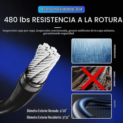 Vista 5 de Kit de colgamiento de luces de cadena YingYa BIS de 165 pies, kit de cable de acero inoxidable 304 - Capacidad resistente de 480 libras, tensores
