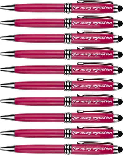 Vista 10 de Ancolo Bolígrafos publicitarios personalizados con lápiz capacitivo, personalizados con tu logotipo o mensaje, bolígrafos con nombre, número