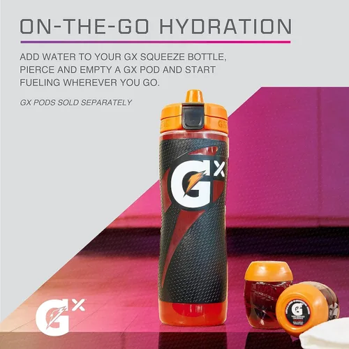 Vista 4 de Gatorade Gx NFL - Botellas antideslizantes para apretar, 30 onzas líquidas, sistema de hidratación Gx