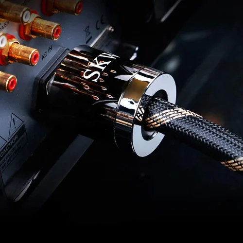 Vista 7 de SKW Upgrade C15 Audiophile - Cable de alimentación de cobre de ultra alta pureza, macho a hembra, enchufe de EE. UU. para subwoofer, amplificador
