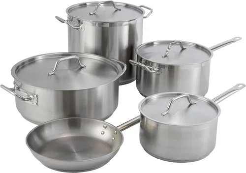 Vista 8 de Winco Brasero de acero inoxidable de grado comercial con tapa, 8 cuartos de galón
