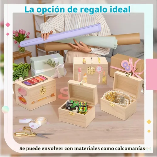 Vista 5 de CroBlissful Juego de 12 cajas de madera sin terminar de 4.7 x 3.2 x 3.2