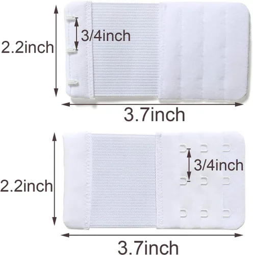 Vista 3 de SAMGU Extensores de brasier para mujer, 2 ganchos, 3 ganchos, 4 ganchos, 5 ganchos, 6 ganchos, correa de extensión de brasier elástica suave 2