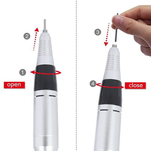 Vista 4 de YUYTE Taladro eléctrico de uñas, mango de repuesto para taladro de manicura, máquina de pulido de manicura y pedicura, 35000 rpm, pieza