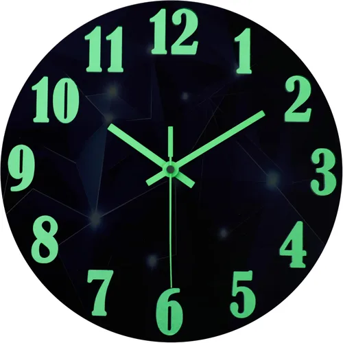 Vista 3 de jomparis Relojes al aire libre impermeable 12 pulgadas Galaxy Night Light Reloj de pared de vidrio para piscina patio baño 12''Sky