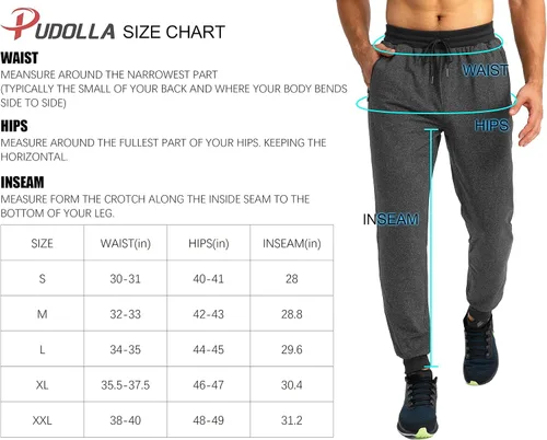 Vista 7 de Pudolla Pantalones deportivos de forro polar para hombre, pantalones deportivos suaves y cálidos para invierno, para gimnasio, entrenamiento