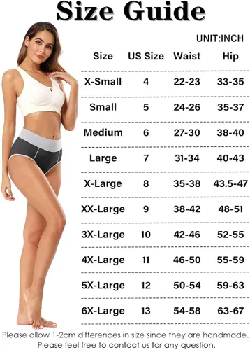 Vista 5 de POKARLA - Ropa interior de algodón y con cintura alta para mujer, es suave, es transpirable, son calzones elásticos, con talla regular