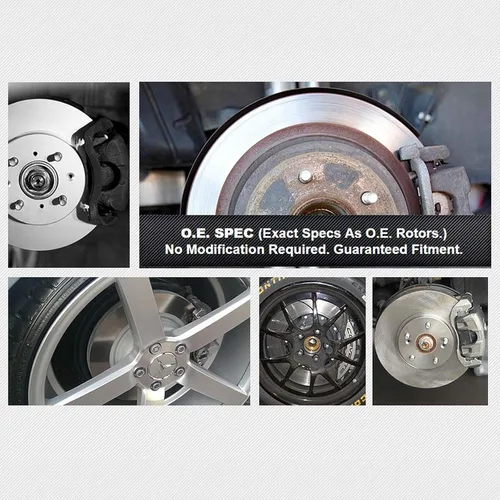 Vista 3 de Power Sport Kit de freno delantero y trasero para Dodge Attitude 2013-2014; Hyundai Accent, Kia Rio 2012-2017 Rotores de freno en blanco Kit